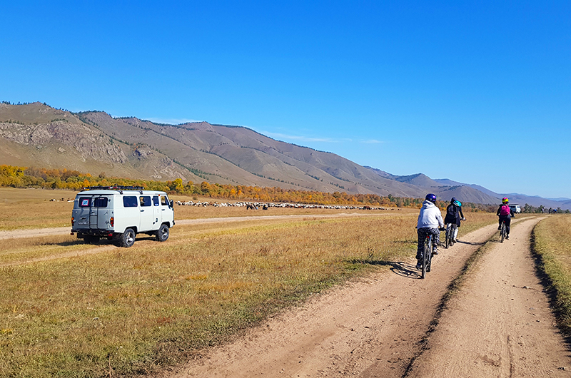 A day mountain biking tour in Mongolia